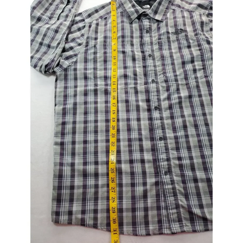The North Face collared plaid men’s button front shirt